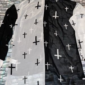 Two tone cross blouse